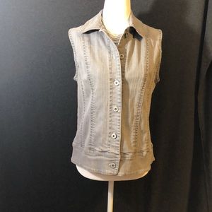 Chico’s Light Gray Denim Vest